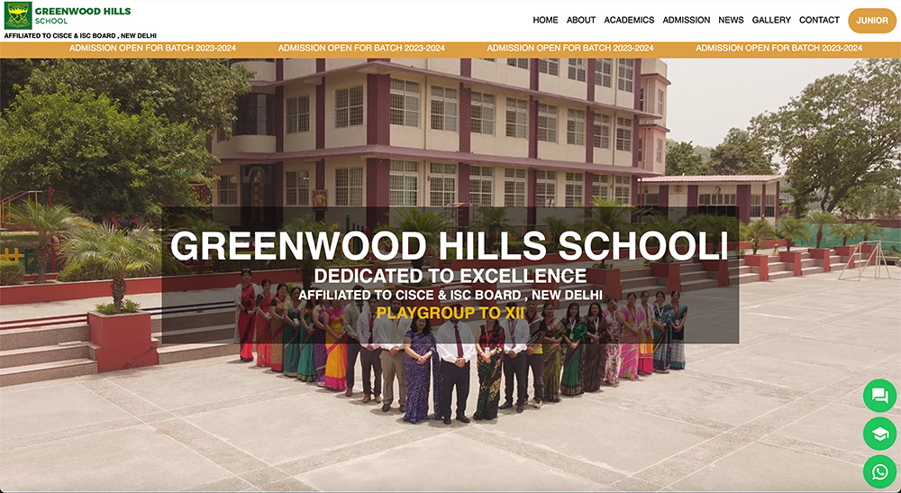 Greenwood Hills School, a website built by Arterns