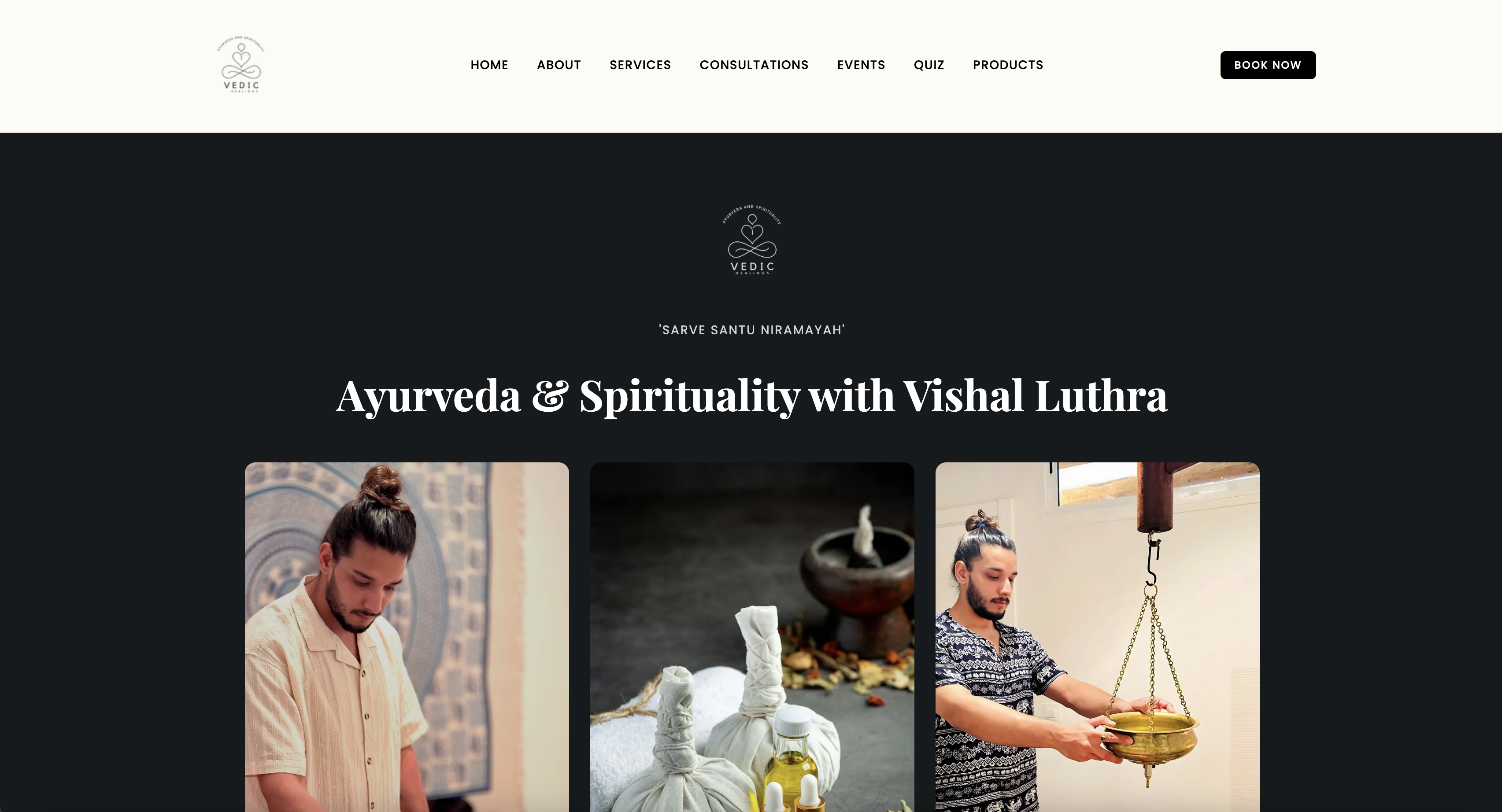 Vedic Healings website, designed and built by Arterns